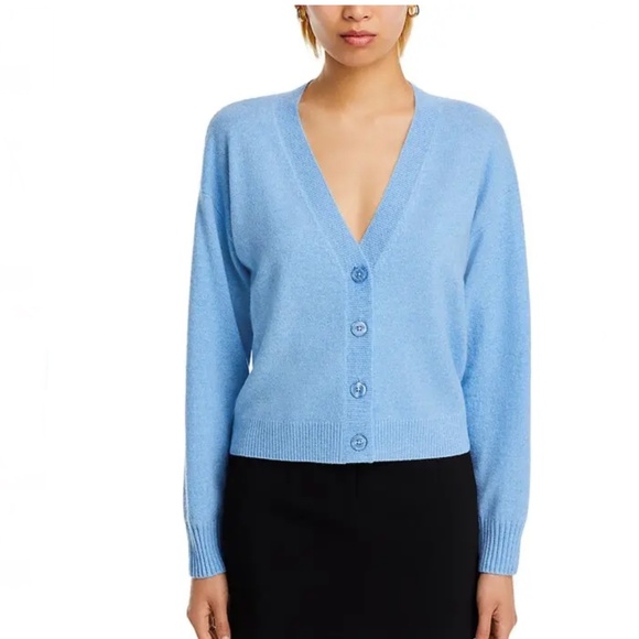 AQUA Cashmere V-Neck Cardigan – Heather Blue (XL) – NWT - Picture 6 of 6